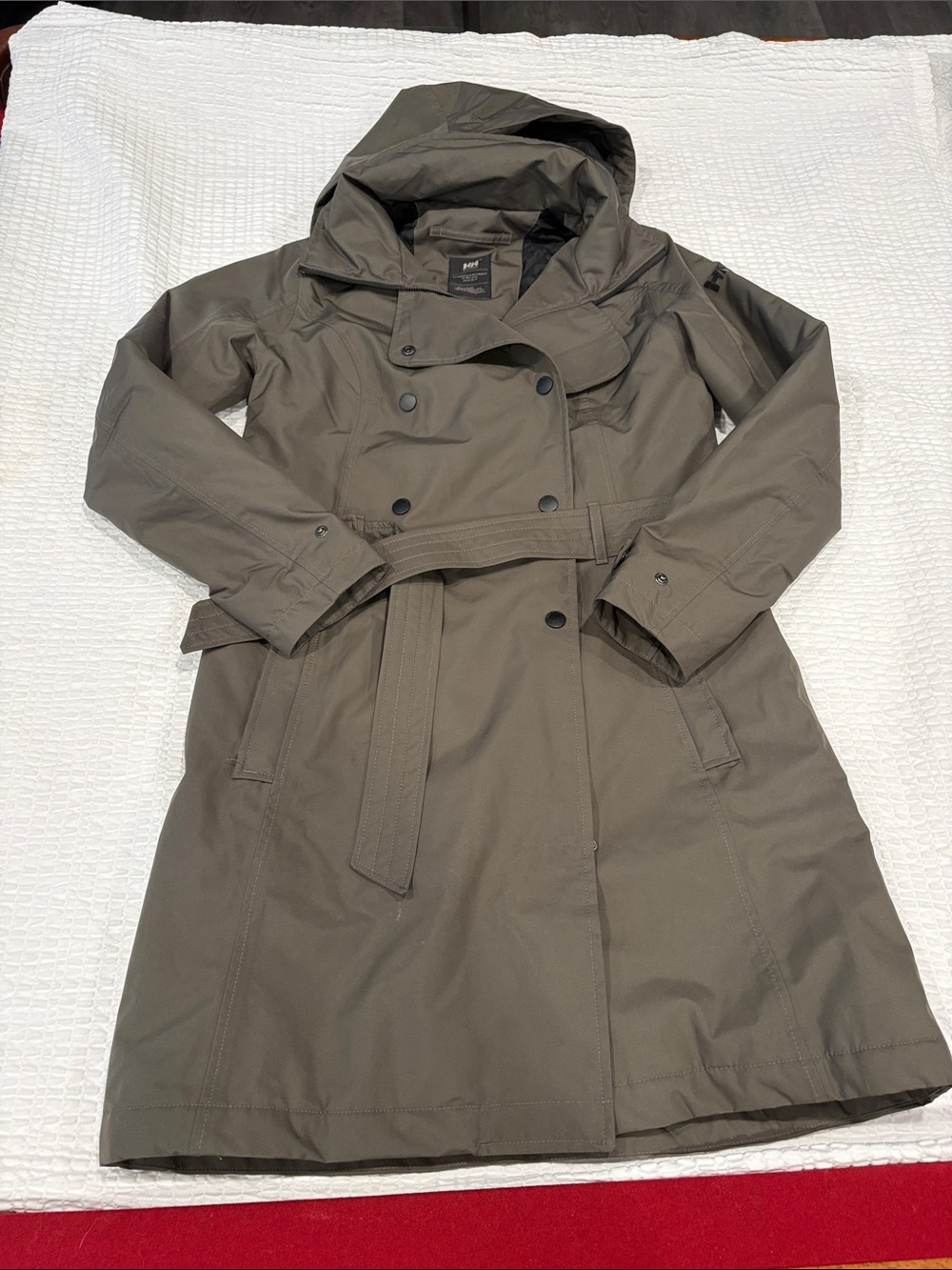 Helly Hansen Ladies Hooded Trench Coat in Olive Green
Size S
